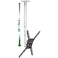 Barkan - Plafondbeugel 29 Inch - 65 Inch 74cm - 165cm - Vlak Gebogen TV Kijkhoek Uittrekbaar Dra