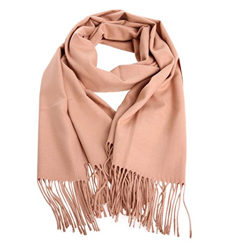 MuNiSa Women's Large Soft Pashmina Cashmere Blend Shawls Wrap Stole Scarf with Tassel (Camel) - Thumbnail 5