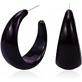 Colorful Hoop Earrings for Women Chunky Wide Big Hoop Earring Exaggerated Hoops Earrings Daily Party Prom Outfits Accessories Y2K