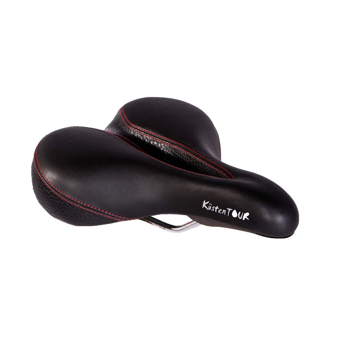 P&P pro cycling Coastal Tour Berquem Bicycle Saddle, Black/Red, Standard