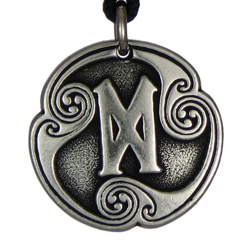 Pewter Dagaz Rune of New Beginnings Talisman Pendant - Viking Asatru Necklace