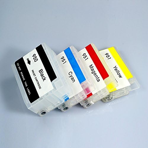 Inksky EMPTY Refillable Cartridges HP 950 951Black, Yellow, Cyan,Magenta FOR HP Printer models:Officejet Pro8100 Pro8600-N911 pro251dw pro276dw Pro 8160 8620 8630 8650 8660