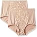 Bali womens Jacquard Mesh Tummy Panel Firm Control Shapewear 2-pack Fajas Dfx710 Briefs, 2 Nude Jacquard, Large US