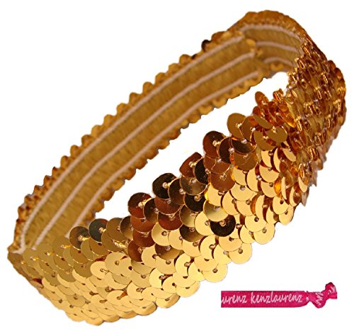 Kenz Laurenz Sequin Headband Girls Headbands Sparkly Hair Head Bands Gold