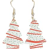 Snack Cake Earrings, Christmas Tree Earrings, Debbie Cake Earrings
