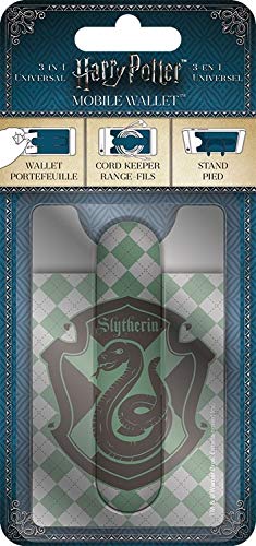 Harry Potter Wallet for Phone Set - Deluxe Harry Potter Slytherin Stick on Wallet for Cell Phone with Card Holder, Stand and Bonus Slytherin Decal (Harry Potter Accessories)