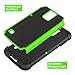 SYONER Galaxy S5 Case, [Shockproof] Hybrid Rubber Dual Layer Armor Defender Protective Case Cover for Samsung Galaxy S5 S V I9600 [Green/Black]