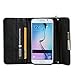 Galaxy Note 5 Case,Galaxy Note 5 Wallet Case,CASELAND [Patent Leather Pattern] Flip Handbag Wallet Case With Lanyard Bling Button Case For Samsung Galaxy Note 5 Black