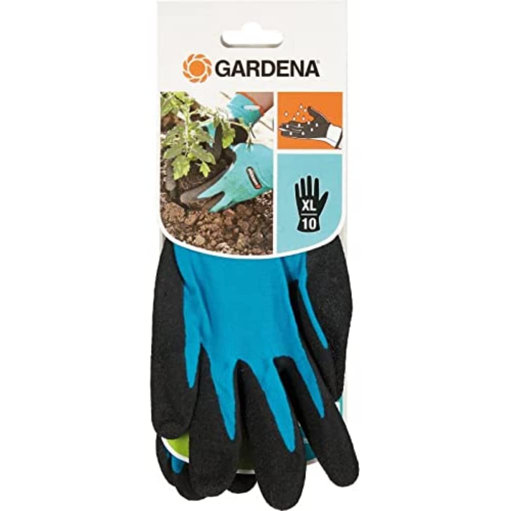 Gardena Gardening and Soil Gloves: Gardening Gloves for Coarse Gardening and Soil Work, Size 8/M, Breathable, Water Resistant Thanks to a Latex Coating, Ideal Grip and Protection (206-20)