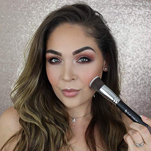 Kabuki Face Makeup Brush Set - Best 5 pc Large Face Brushes with Case for Foundation, Blush, Bronzer, Concealer, Mineral Powder Cosmetic Applicator Soft Dense Synthetic Vegan Brochas de Maquillaje