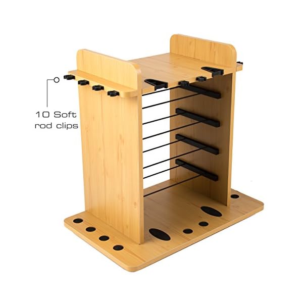 Rush-Creek-Creations-14-Fishing-Rod-Rack-with-Four-Drawer-Storage-and-Dual-Rod-Clips