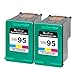 Valuetoner Remanufactured Ink Cartridge Replacement for HP 95 CD886FN C8766WN (2 Tri-Color) 2 Pack