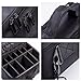 FLYMEI Large Makeup Organizer Bag, Travel Makeup Case 3 Layer Professional Cosmetic Organizer, Black Makeup Train Case with Shoulder Strap Portable Cosmetic Brush Organizer