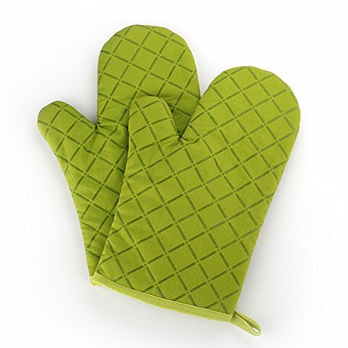 Vokul 27 cm, guantes de cocina acochados de material ignífugo con silicona, resistencia al calor hasta 200 °C (paquete de 2)