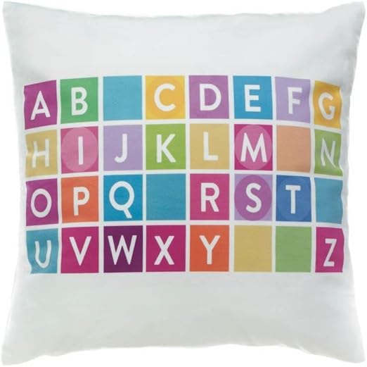 Amazon Com Accent Plus White Throw Pillows Colorful Alphabet