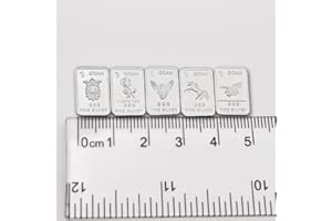 Unique Metals Pack of Ten (10) One Gram .999 Pure Silver Bars with Random Designs in a Jewelry Pouch | Made in USA