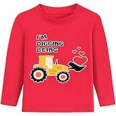 Toddler Boys Vanlentine Long Sleeve Girls Love Longshirt Kids Truck Heart Raglan Tops 2-7T