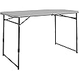 COSCO 4 ft. Fold-in-Half Portable Indoor/Outdoor Utility Table, Gray