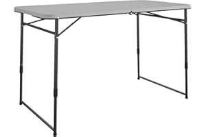 COSCO 4 ft. Fold-in-Half Portable Indoor/Outdoor Utility Table, Gray