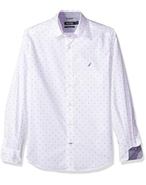 Men's Classic Fit Long Sleeve Print Pattern Button Down Shirt