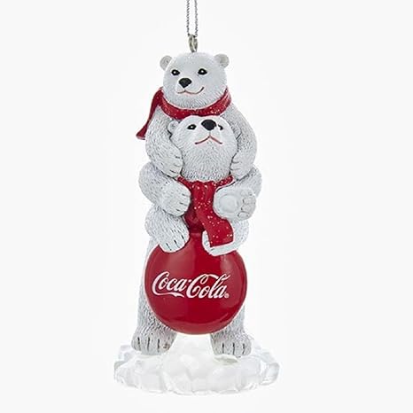 Amazon Com Kurt Adler Coca Cola Polar Bears With Logo Sign