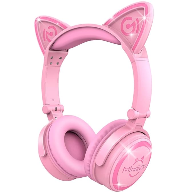 Süßer und liebenswerter Kopfhörer für Kinder ! Leicht tragbare Headset mit Mikrofon Bass Toneffekt und LED Blinker