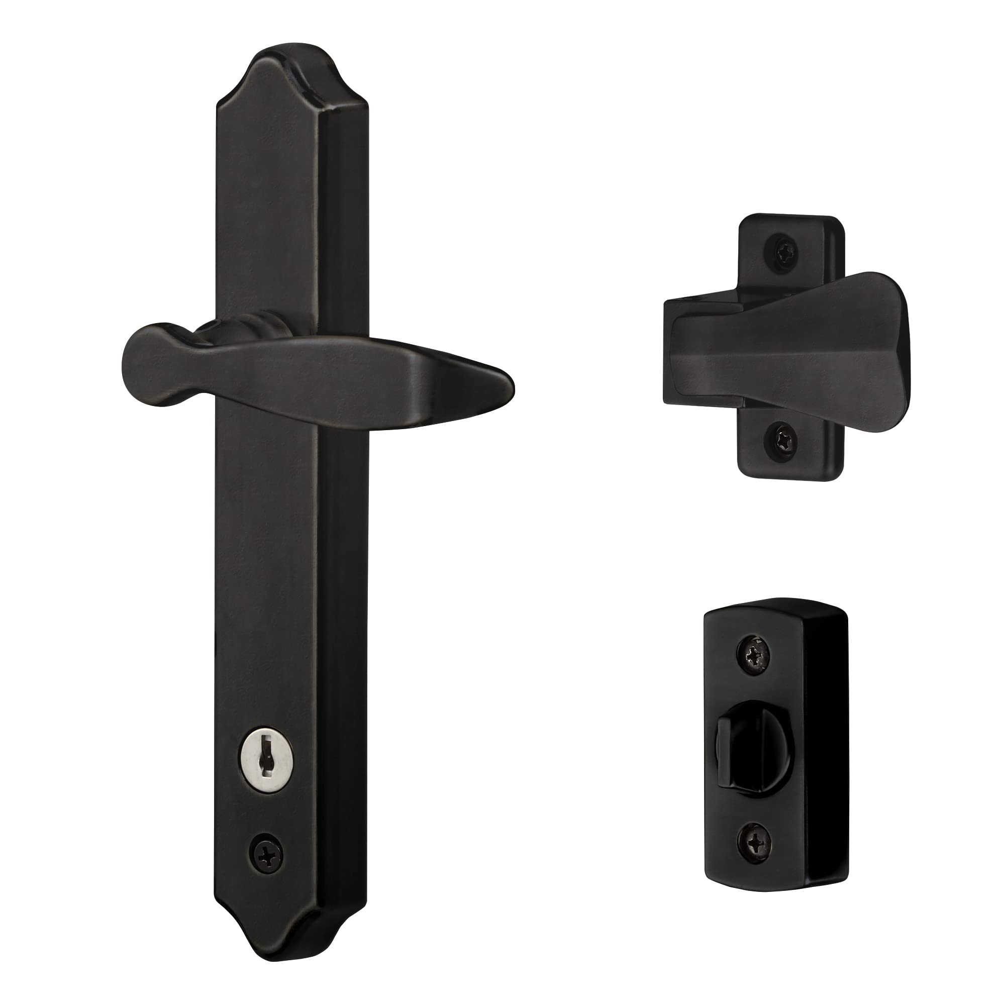 Photo 1 of Ideal Security Door Lever with Deadbolt Lock for Out-Swinging Doors, Matte Black