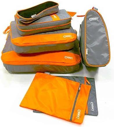 Ultralight Packing Cubes Travel Essentials – First Thing to Check in Packing List - 7 Set Travel Luggage Super Compression Organizing Cubes for Holiday Vacation, Business Trip, Weekend Trip, Camping