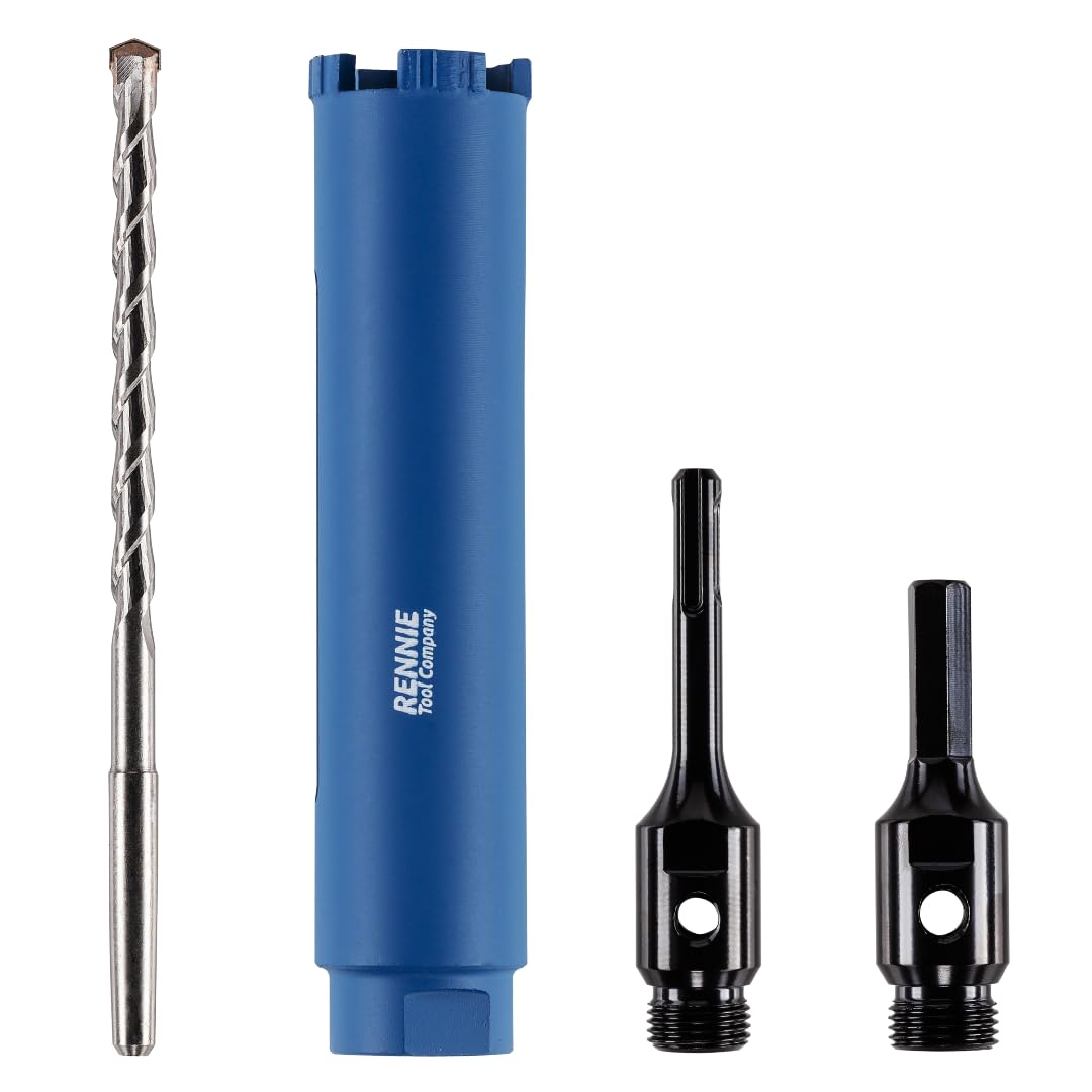 42mm x 150mm Long Diamond Core Drill Bit Set Includes SDS Adapter, Hex Shank Adapter & Centre Drill Bit. To Be Used In Concrete Masonry Brick Block Stone Granite Diamond Drill Bit Core Accessories — image 1