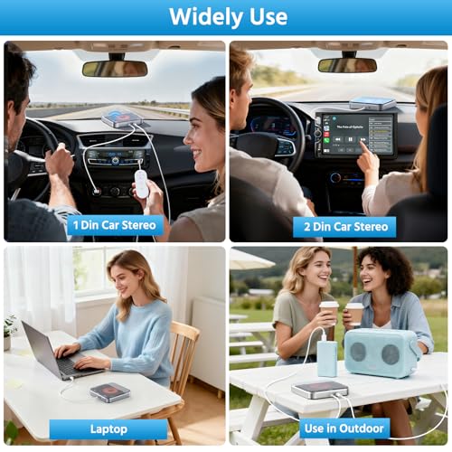 Car CD Player, CD Player for Car with USB Port and AUX Interface, External Car CD Player Compatible with Android Car Radio, External CD Drive with USB to Type-C Port