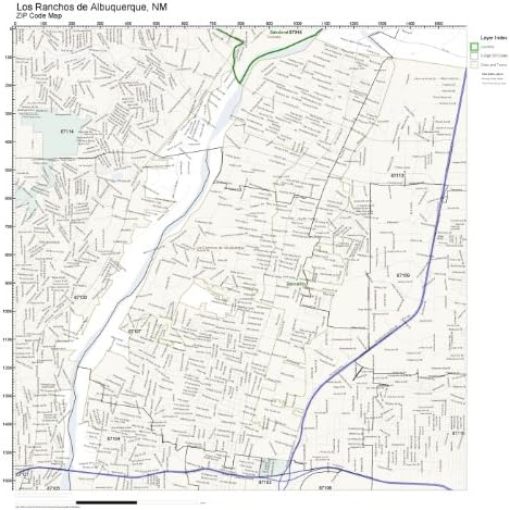 Amazon Com Zip Code Wall Map Of Los Ranchos De Albuquerque Nm