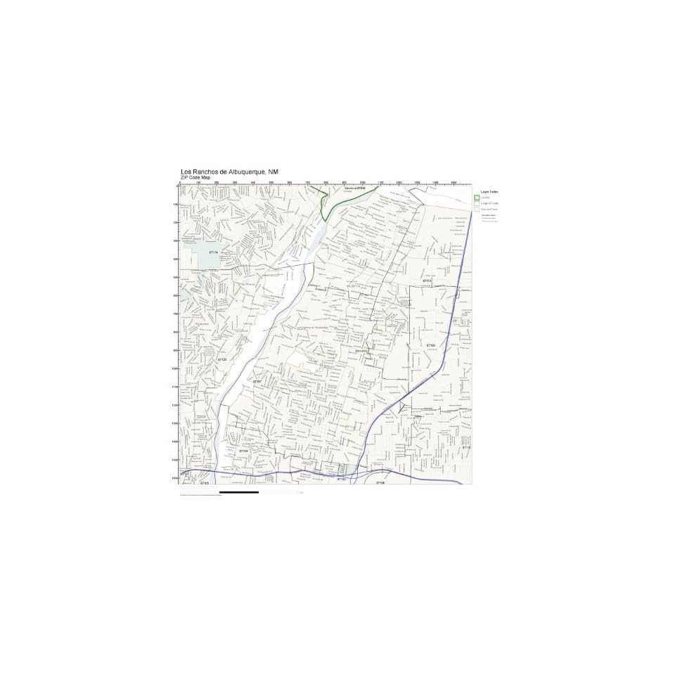 ZIP Code Wall Map of Los Ranchos de Albuquerque, NM ZIP Code Map