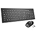Mpow Wireless Keyboard and Mouse Combo, Ultra-Thin Chiclet Keyboard and Mute Mouse, 2.4GHz 26ft Wireless Connection with USB Receiver for PC Desktop Computer Laptop Mac Tablet (Black)