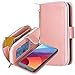 LG G6 case, E LV LG G6 Case Cover - PU Leather Flip Folio Wallet Purse Case Cover for LG G6 (2017) - [ROSE GOLD]