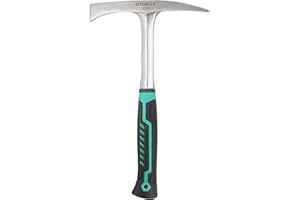 HARFINGTON Welding Chipping Hammer 28oz Slag Removal Tool Carbon Welder Hammer with Forged Steel Construction & TPR Shock Red
