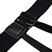 Valentine Men Adjustable Shirt Stays Holders Elastic Garter with Non-slip Locking Clamps 1 Pair (Black)