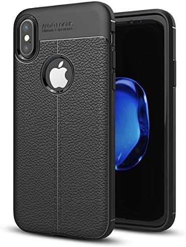 iPhone X Case Litchi Pattern for Apple iPhoneX Cover eaLAB (black)