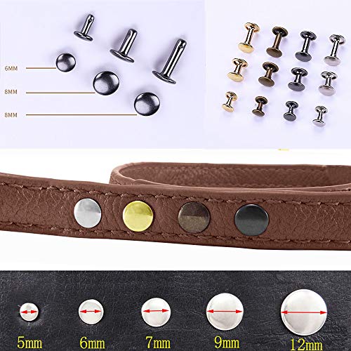 360 Sets Leather Rivets, Double Cap Rivets for Fabric, with Setting