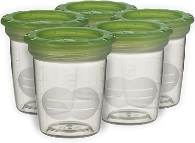 MAM Storage Pots 5 Pack for Breast Milk & Baby Food Compatible with MAM Pump