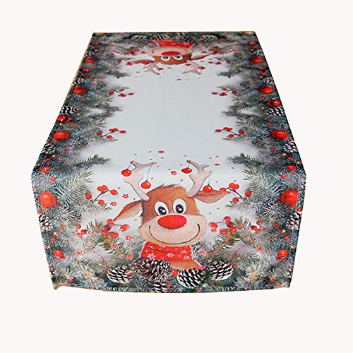 Raebel seria stołowa "Moose with Red Nos" wysokiej jakości nadruk motyw - przyciąga wzrok w zimie i NA Boże Narodzenie (bieżnik NA stół 40 x 90 cm)