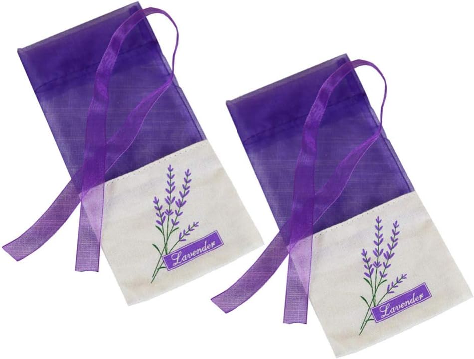 Vosarea 20 Pieces Dry Lavender Bags Small Purple Bags Empty Gift Bags (Dark Purple) Medium Dark