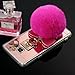 Galaxy S8 Plus Case with Fur Ball for Girls, Awsaccy(TM) Lovely Cute 3D Bowknot Fluff Ball Fluffy Pom Pom Keychain Shiny Crystal Bling Mirror Design TPU Phone Back Case for Galaxy S8 Plus Hot Pink