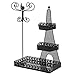 MyGift 3 Tier Black Metal Makeup Organizer Rack/Necklace Jewelry Hanger/Nail Polish Display Stand