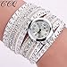 Hot Sale! AMA(TM) Women Fashion Rhinestones Bracelet Watches Casual Wrap Around Wristwatch Gifts (White)