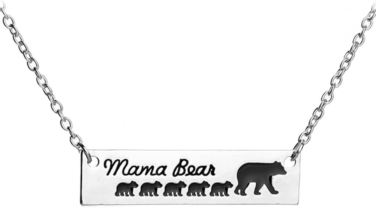 mama bear 2 cubs necklace