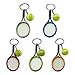 SPHTOEO Creative Alloy Sport Style Tennis Ball Keychain Tennis Racket Key Chain Key Ring 5 Color Set