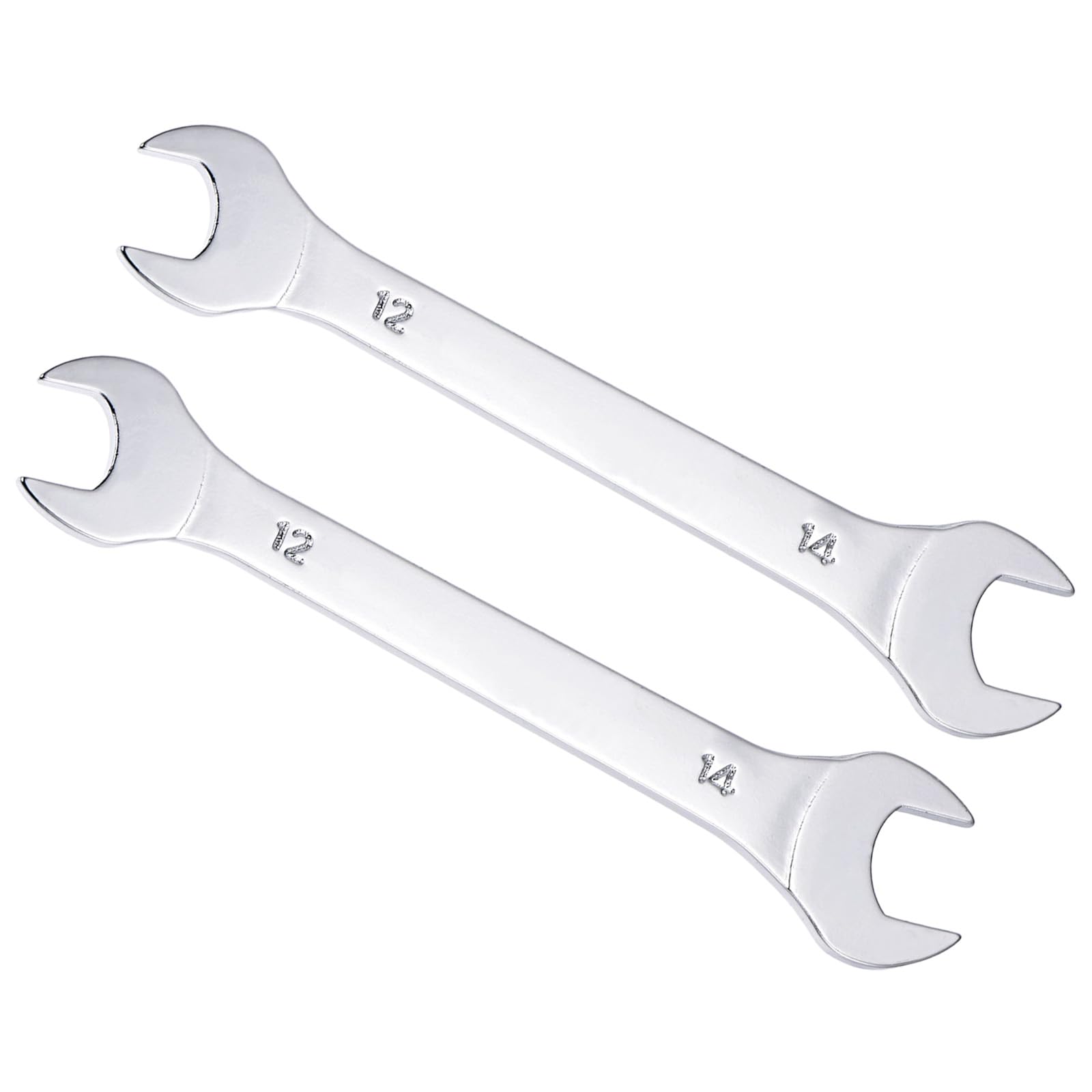 CoCud Thin Open End Wrench, Metric 12mm x 14mm, Double Ended Slim Wrench - (Applications: for Thin Nuts, Narrow Spaces), 2-Pieces