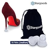 Stargoods Heart Shaped High Heel Protectors for Shoes, Clear - Set of 10 (Medium)