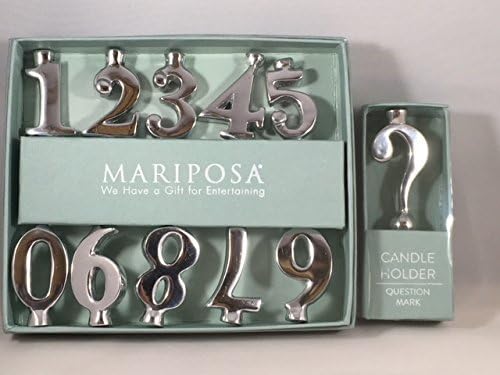 MARIPOSA Birthday Number Candle Holder Set with Question Mark for The Years You Need an Extra Candle Holder