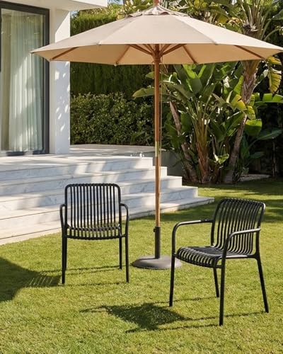 HariNorgen Balcony Chairs Set of 2 Dining Chairs,All Weather Outdoor Indoor Stack Chair for Garden,Backyard,Cafe,No Assembly,Black